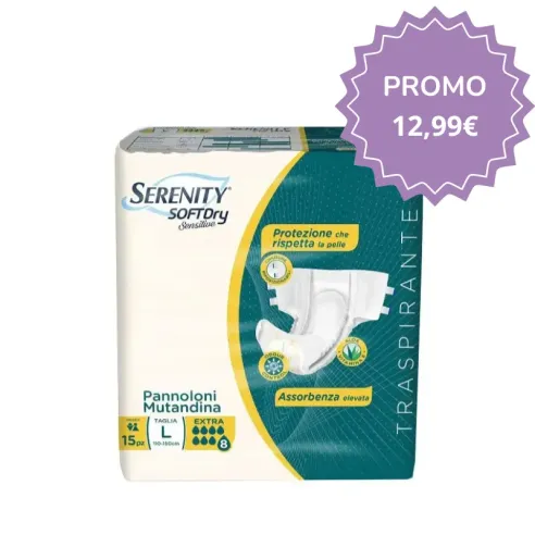 Serenity SoftDRY Extra Sensitive Pannolone Mutandina Taglia L